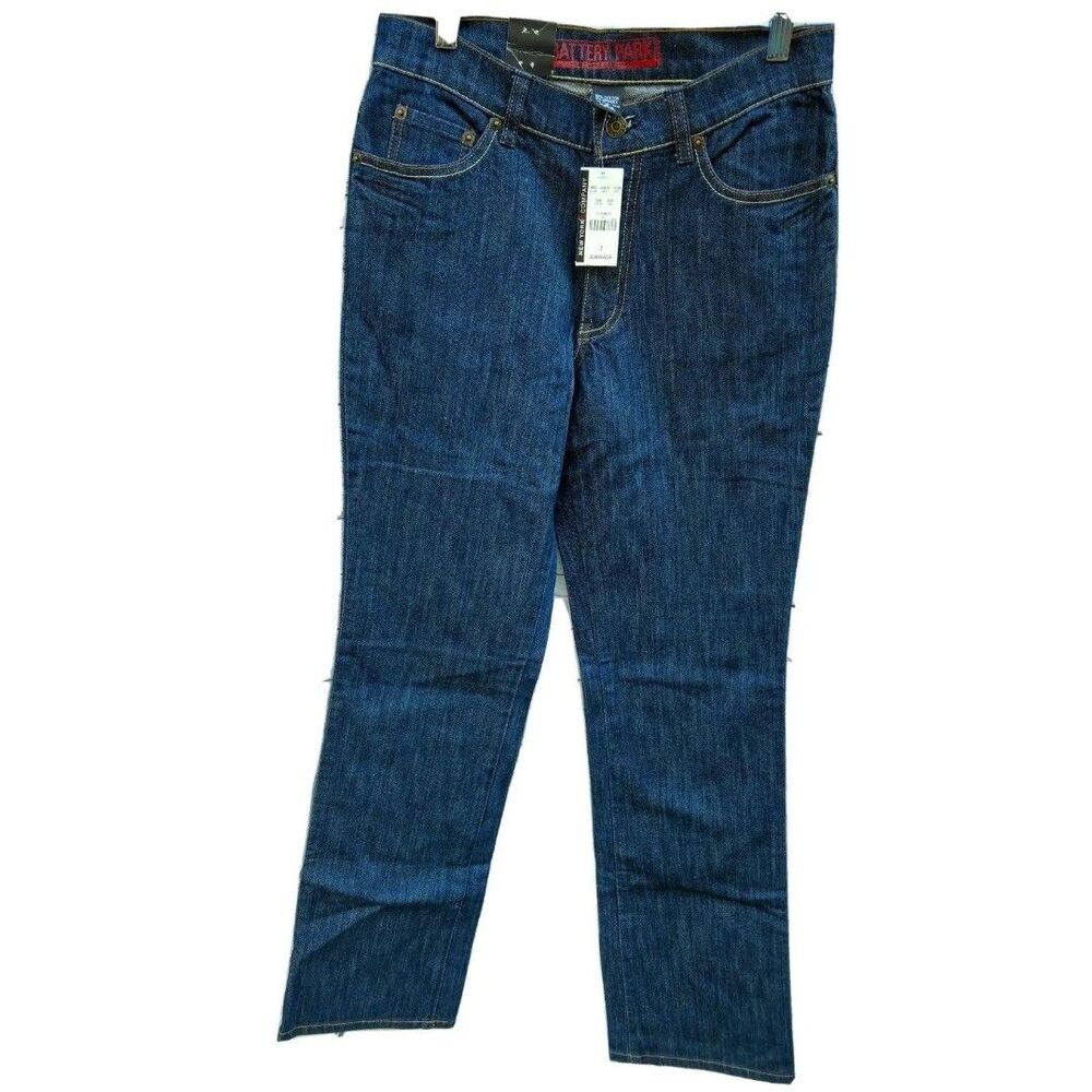 New York Co Battery Park Boot Cut Jeans Women Sz 2 Average Dark Wash Stretch NWT